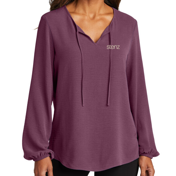   - Women's Textured Crepe Blouse Thumbnail